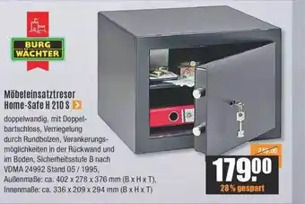 V Baumarkt Möbeleinsatztresor home-safe h 210 s Angebot