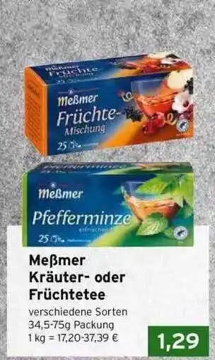 CAP Markt Meßmer kräuter- oder früchtetee Angebot