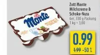 diska Zott monte milchcreme & schoko-nuss Angebot