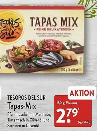 Aldi Nord Tesoros del sur tapas-mix Angebot