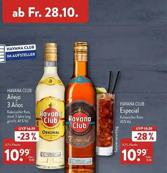 Aldi Nord Havana club añejo 3 años, havana club especial Angebot