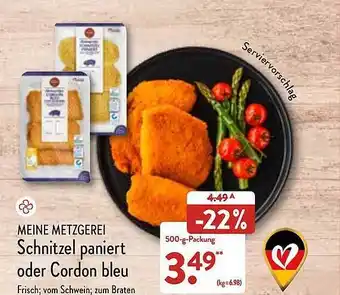 Aldi Nord Meine fleischerei schnitzel paniert oder cordon bleu Angebot