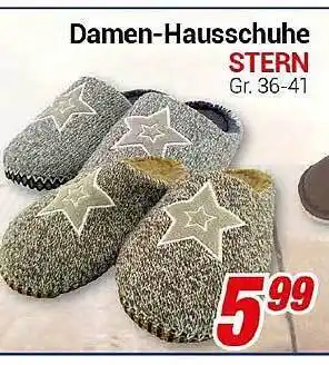 CENTERSHOP Damen-hausschuhe stern Angebot