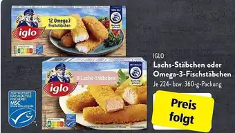 Aldi Süd Iglo lachs-stäbchen oder omega-3-fischstäbchen Angebot