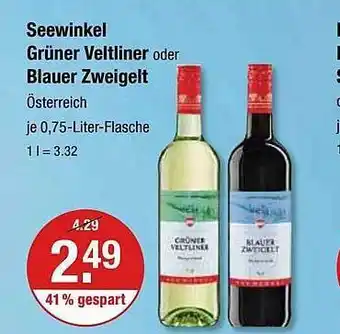 V Markt Seewinkel grüner veltliner oder blauer zweigelt Angebot