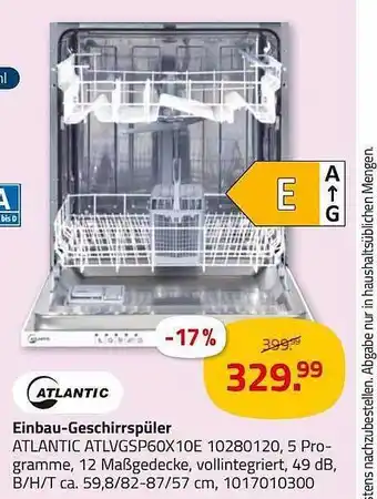 ROLLER Atlantic einbau-geschirrspüler Angebot