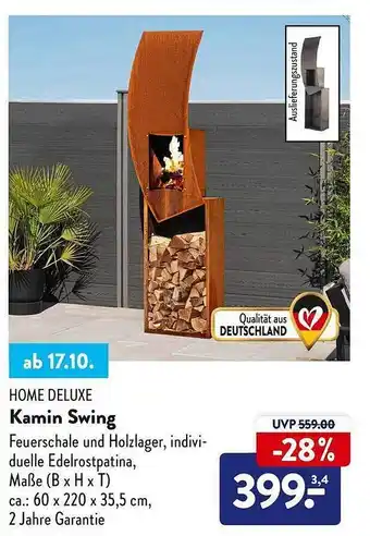 Aldi Nord Home deluxe kamin swing Angebot