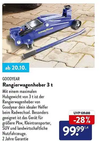 Aldi Nord Goodyear rangierwagenheber 3 t Angebot