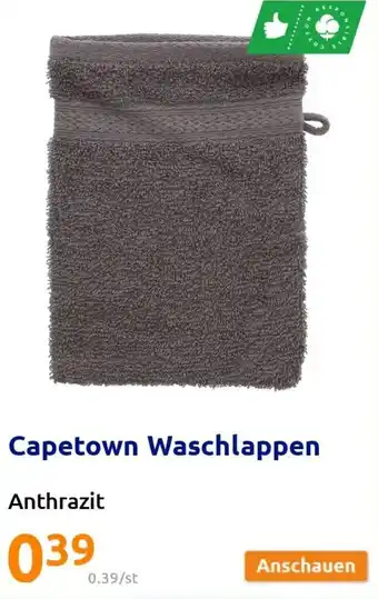 Action Capetown Waschlappen Anthrazit Angebot