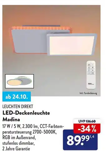 Aldi Süd Leuchten direkt led-deckenleuchte madina Angebot