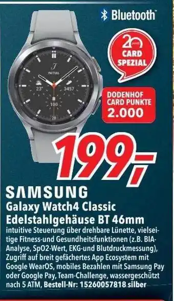 dodenhof Samsung galaxy watch4 classic edelstahlgehäuse bt Angebot