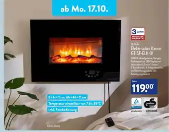 Aldi Nord Quigg elektrischer kamin gt-sf-elk-01 Angebot