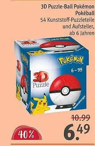 Rossmann 3d puzzle-ball pokémon pokéball Angebot