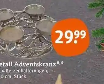 tegut Metall adventskranz Angebot