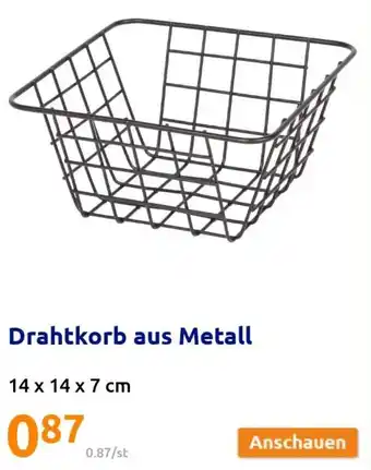 Action Drahtkorb aus Metall 14 x 14 x 7 cm Angebot