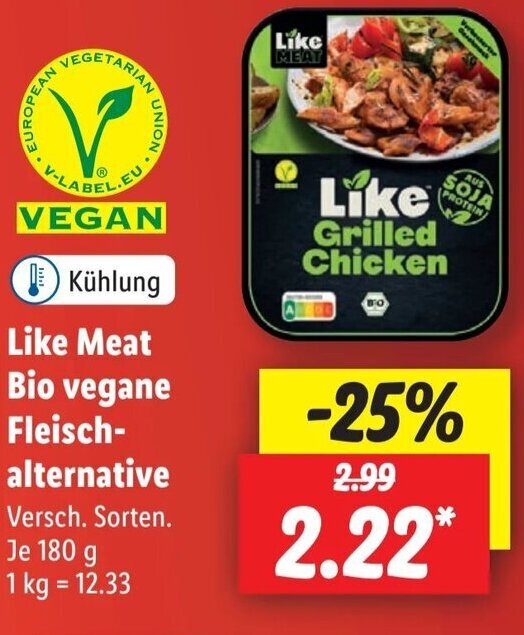 Like Meat Bio vegane Fleischalternative 180 g Angebot bei Lidl