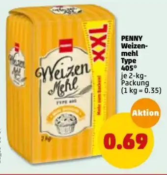 PENNY Penny Weizenmehl Type 405 2kg Angebot