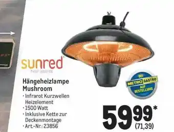 METRO Sunred hängeheizlampe mushroom Angebot