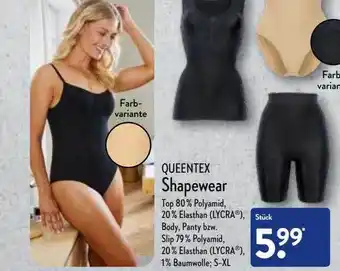 Aldi Nord Queentex shapewear Angebot