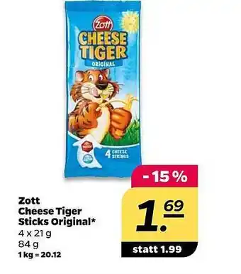 NETTO Zott cheese tiger sticks original Angebot