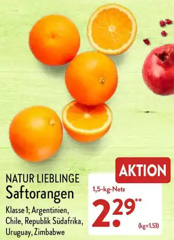 Aldi Nord Natur Lieblinge Saftorangen 1,5 kg Netz Angebot