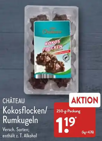 Aldi Nord Château Kokosflocken/Rumkugeln 250 g Packung Angebot