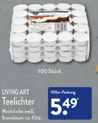 Aldi Nord Living Art Teelichter 100er Packung Angebot