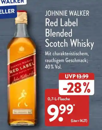 Aldi Nord Johnnie Walker Red Label Blended Scotch Whisky 0,7 L Flasche Angebot