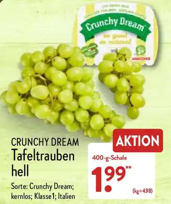 Aldi Nord Crunchy Dream Tafeltrauben hell 400 g Schale Angebot