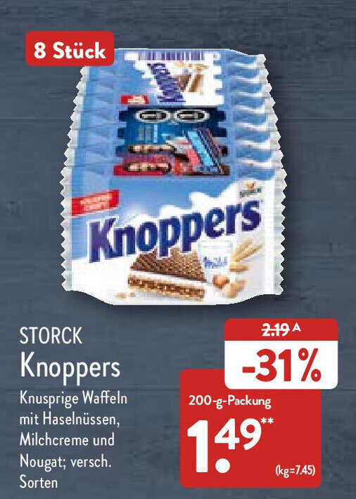 Storck Knoppers 200 g Packung Angebot bei Aldi Nord