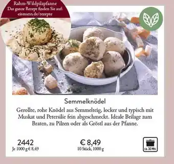 Eismann Semmelknödel Angebot