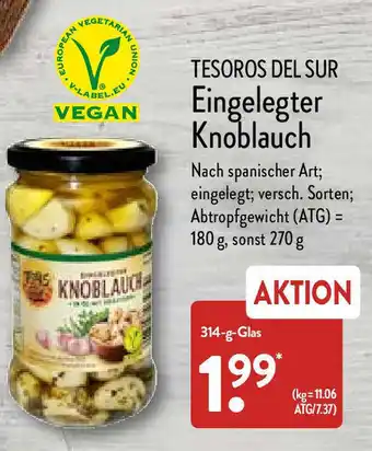 Aldi Nord Tesoros Del Sur Eingelegter Knoblauch 314 g Glas Angebot