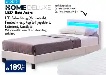 Aldi Nord Home Deluxe LED Bett Astro Angebot