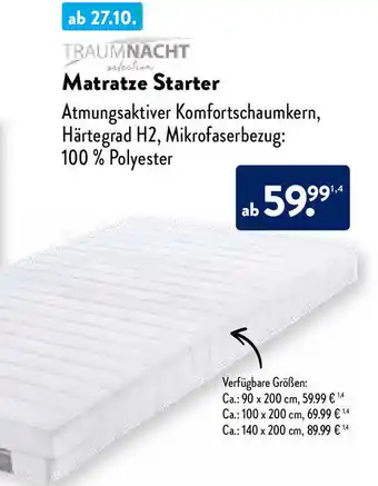 Aldi Nord Traumnacht Matratze Starter Angebot