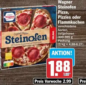 Hit Original Wagner Steinofen Pizza, Pizzies oder Flammkuchen 300-385 g Packung Angebot