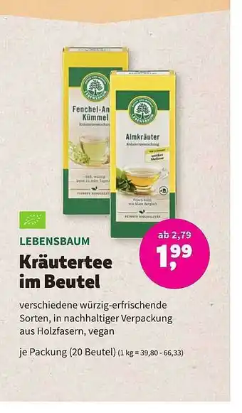 Naturgut Lebensbaum kräûtertee im beutel Angebot