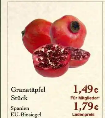 LPG Biomarkt Granatäpfel stück Angebot