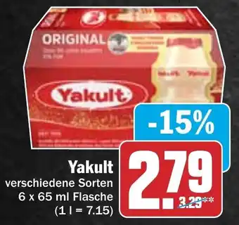 Hit Yakult 6 x 65 ml Flasche Angebot