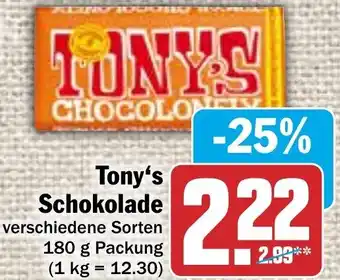 Hit Tony's Chocolonely 180 g Packung Angebot