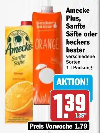 Hit Amecke Plus, Sanfte Säfte oder Beckers Bester 1 L Packung Angebot