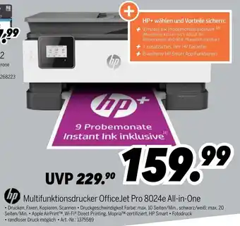 MEDIMAX hp Multifunktionsdrucker OfficeJet Pro 8024e All in One Angebot