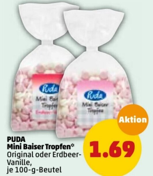 Puda Mini Baiser Tropfen 100g Angebot bei PENNY
