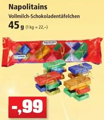 Thomas Philipps Napolitains Vollmilch Schokoladentäfelchen 45 g Angebot