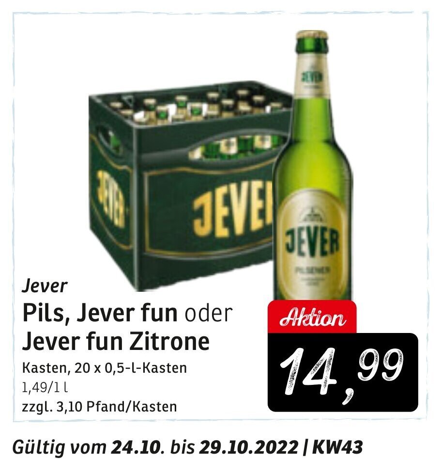 Jever Pils 20*500ml Angebot bei KONSUM