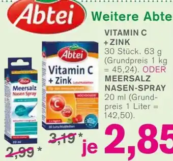 KODi Abtei Vitamin C+Zink oder Meersalz Nasen Spray 20 ml Angebot