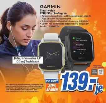 Expert Technomarkt Garmin smartwatch venu sq schlefergrau Angebot