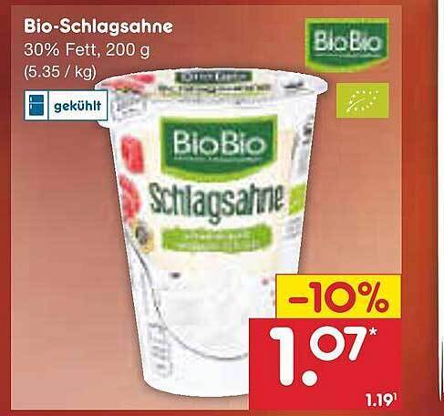 Bio-schlagsahne biobio Angebot bei Netto Marken-Discount
