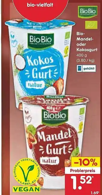 Netto Marken-Discount Biobio bio-mandel- oder kokosgurt Angebot