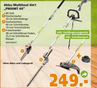 Globus Baumarkt Akku multitool 4in1 „pmamt 40“ Angebot