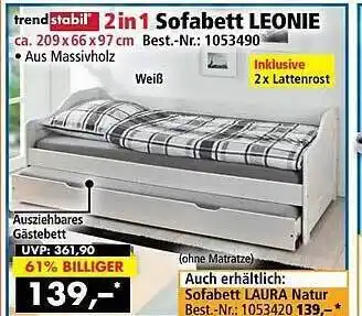 Norma24 Trend stabil 2 in 1 sofabett leonie Angebot